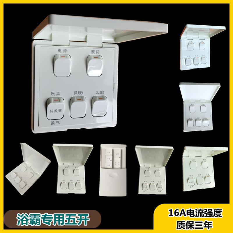 Apply Opto bath bullies Five-on-switch Five-opening combined function Switch light warm air warm air ventilation Garnod-Taobao