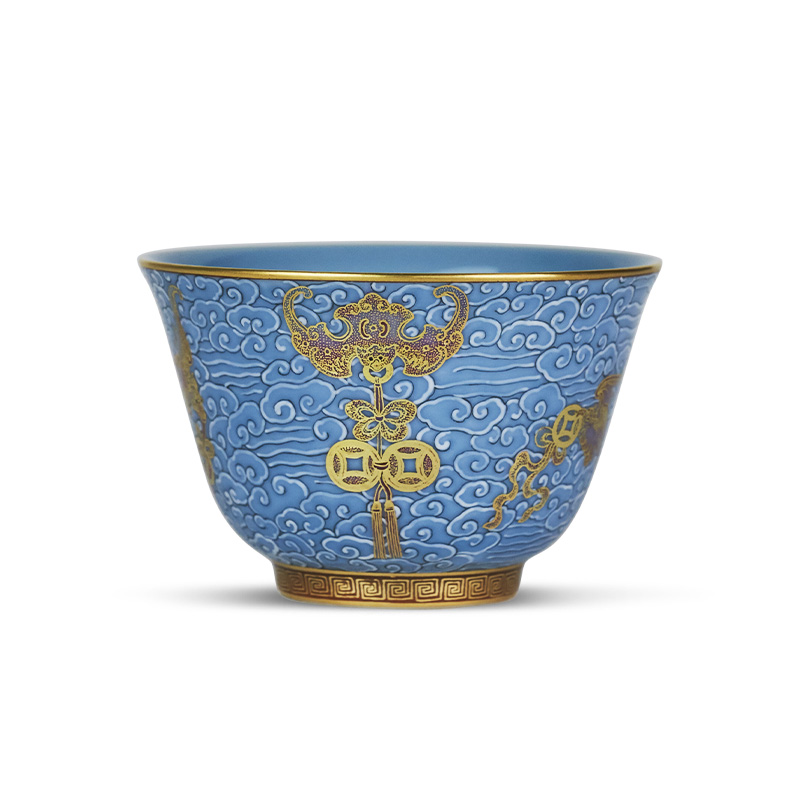 Tang Pin colored enamel xiangyun to front cup paint phoenix bat master individual cup of jingdezhen ceramic cup