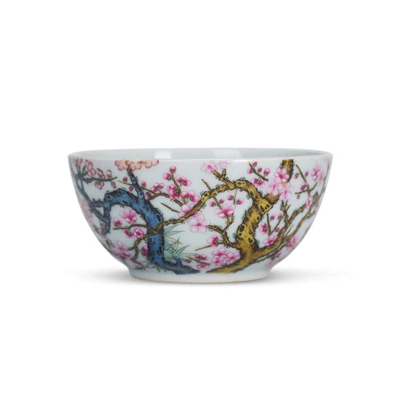 Tang Pin name plum colored enamel with master individual cup of jingdezhen ceramic sample tea cup ice wintersweet name plum cup kung fu tea set