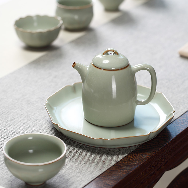 Tang Pin your up teapot kung fu tea teapot Qin Quan, pot of large gifts azure pea green to open your porcelain single pot