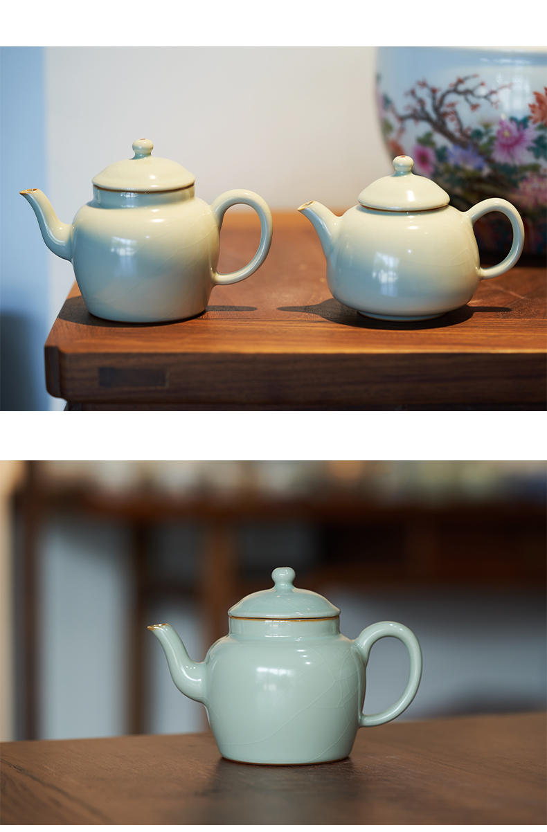 Tang Pin your up teapot manual palace the lantern teapot azure open piece of jingdezhen ceramic kung fu tea set single pot of gifts