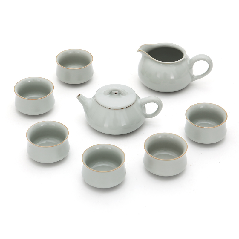 Tang Pin kung fu tea sets your up household porcelain azure stone gourd ladle pot of a complete set of tea cups of jingdezhen ceramic gifts