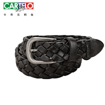 Carcodile Crocodile Lady Belt Genuine Leather Woven Belt Female Head Layer Pure Bull Leather Minimalist Personality Handcrafted Tide