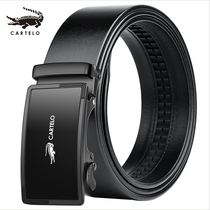 Crocodile belt men genuine leather automatic buckle head layer pure cow leather belt male young man casual youth pants with trend