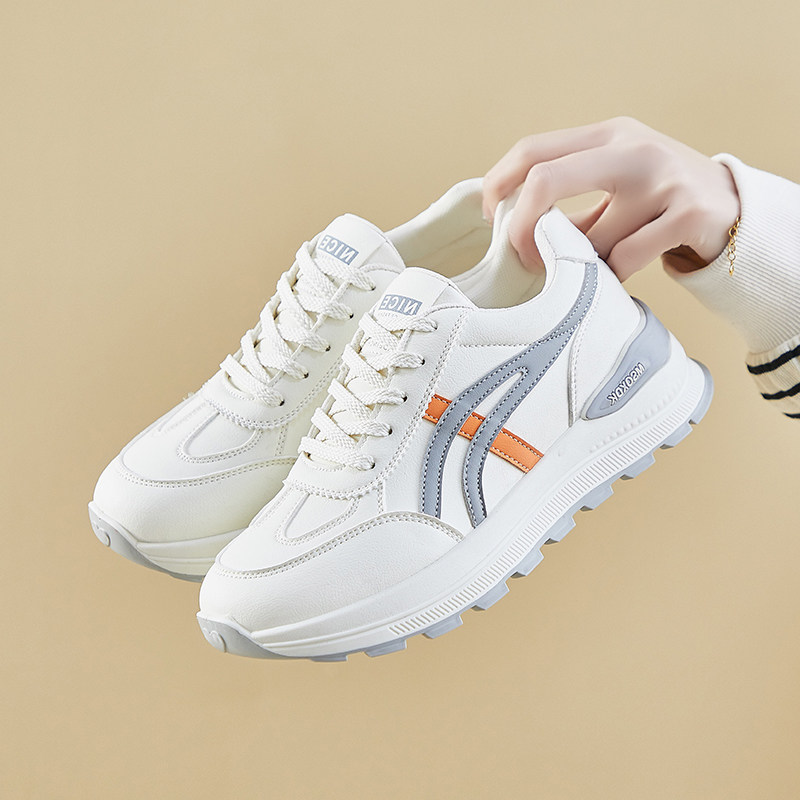 2025 Spring ins Korean Style New Soft-Soled Shoes for Female Students, Running Sneakers, Thick-Soled Height-Increasing Casual Shoes, Versatile