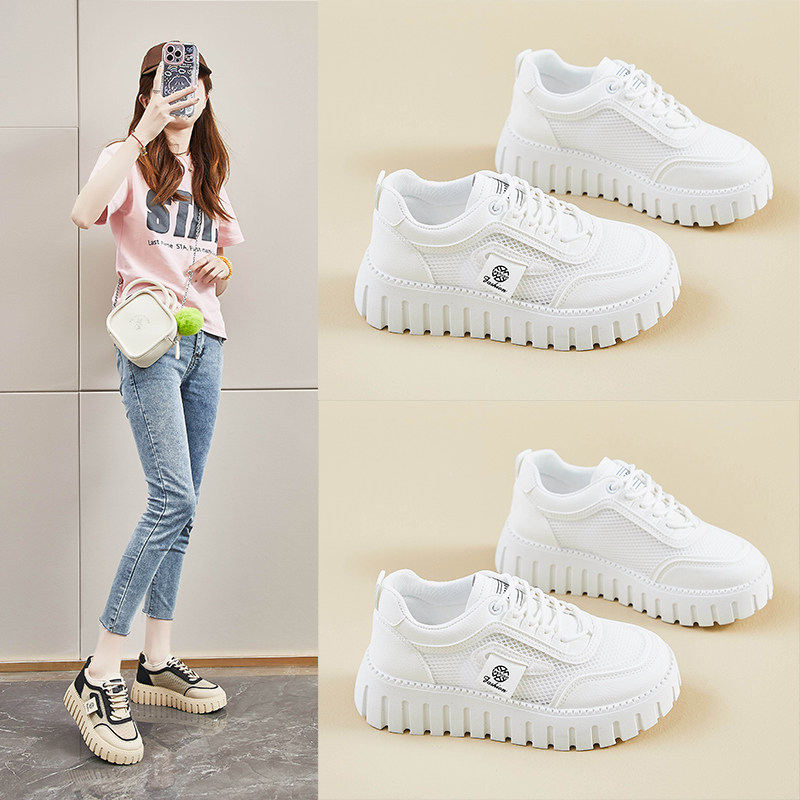 2025 Summer New Soft-Soled Shoes, Comfortable Mesh Shoes, Breathable Thin Dad Shoes, Sneakers, Casual Board Shoes, Women's Shoes