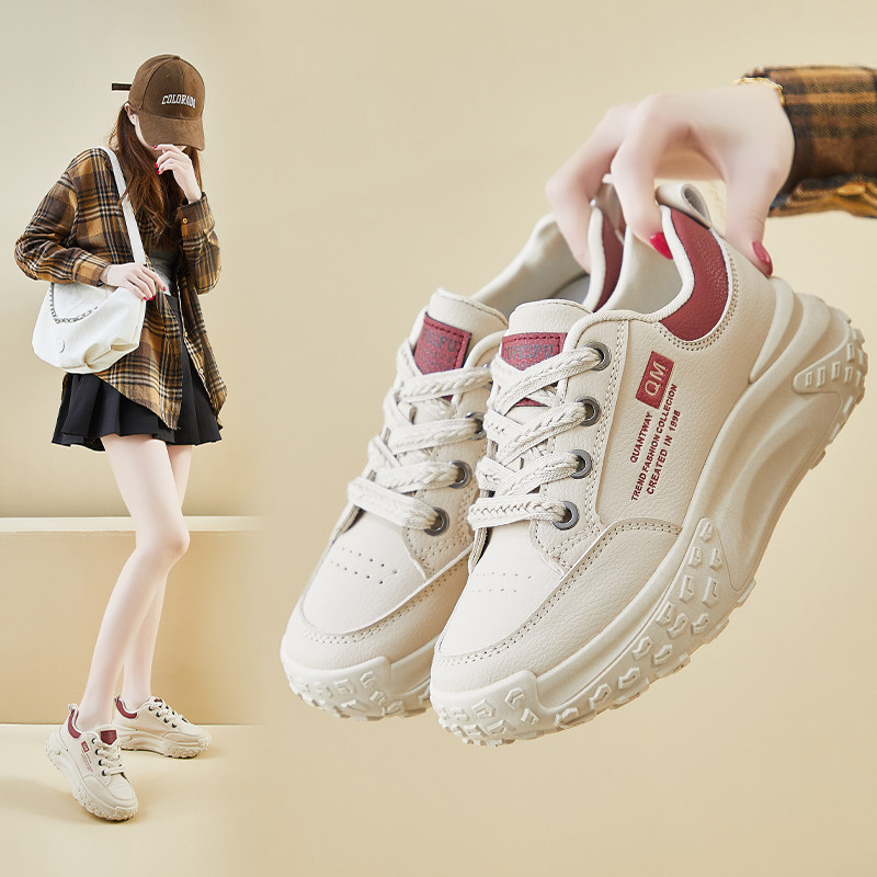 2025 Autumn New Dad Shoes Women's Versatile Shock-Absorbing Sneakers Casual Shoes Spring and Autumn Thick-Soled Women's Shoes ins Trend