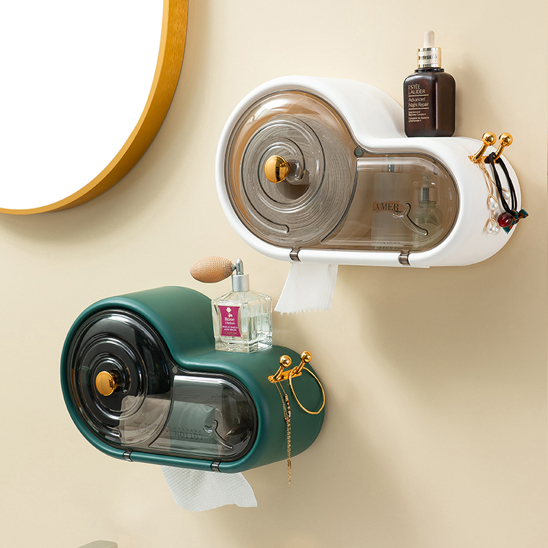 Makeup Room Paper Towels Box Free of Waterproof Toilet Extractable Toilet Paper Rolls Toilet Paper Wash face towels Wall-mounted Shelve Toilet Paper Box