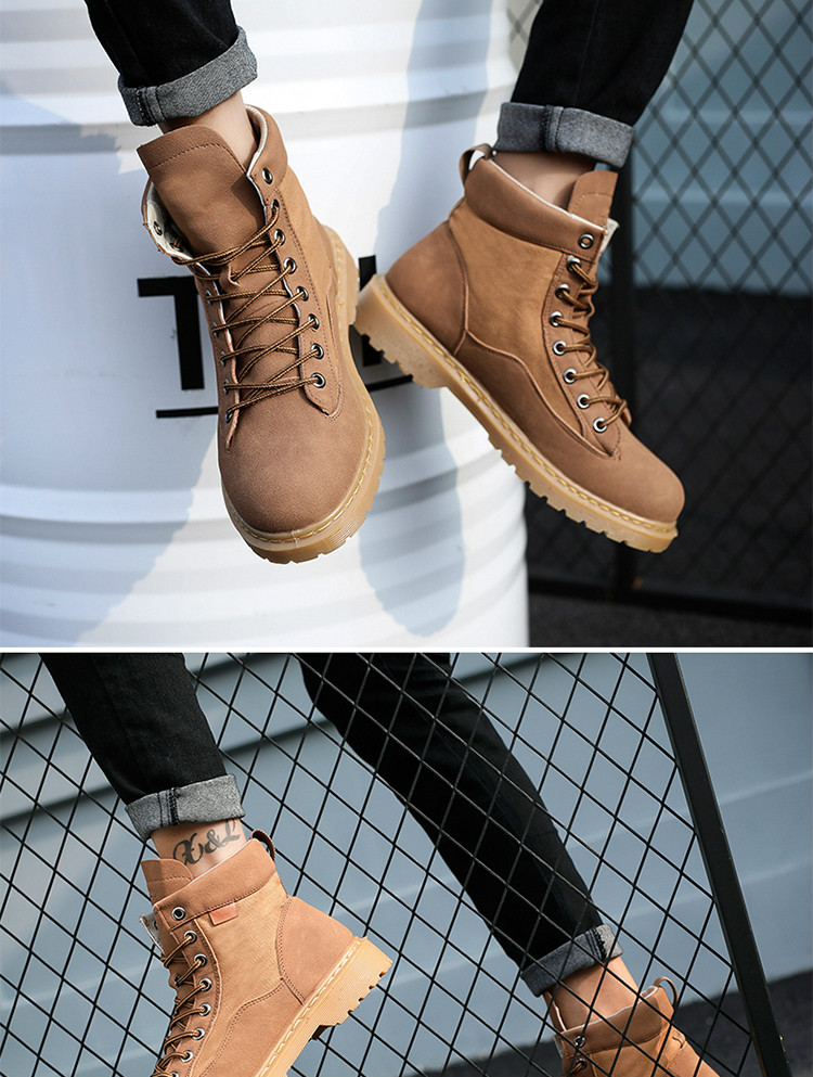 Martin boot nam gió Anh 2018 mùa đông cao để giúp giày dụng cụ tuyết nam ngắn bốt da hoang dã giầy boot nam