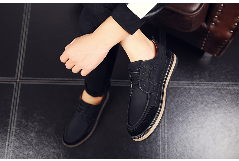 Mùa thu và mùa đông nam giày da cá tính retro phiên bản của xu hướng giày nam bình thường thấp để giúp dụng cụ khai thác giày tăng giày giày thể thao adidas nữ
