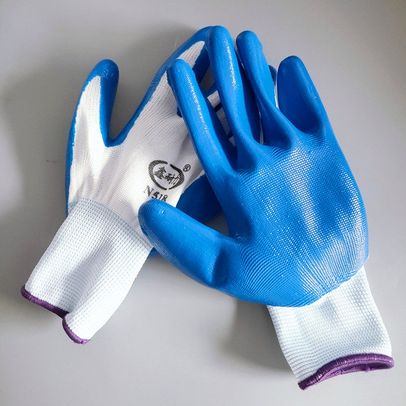 Black blue nylon Ding clear gloves soaked with anti-cut wear and abrasion and soft protective breathable Lauprotect gloves Xin Endurance n518