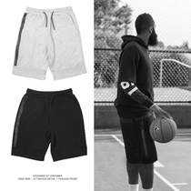 Summer Harden James basketball pants mens five-point pants slim fitness training running shorts zipper sweatpants tide