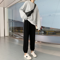 Sweatpants relaxed bundle feet lengthened version taller swell-flowing thickened lantern pants Korean version of casual pants