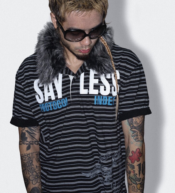 Protocol Index Style Thome Collaboration Sayless Detachable Fur Collar Striped Polo Short Sleeve