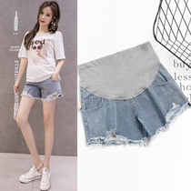 Pregnant women denim shorts pregnant women three-point pants loose bottoming pants summer fashion wear pregnant womens wear thin models