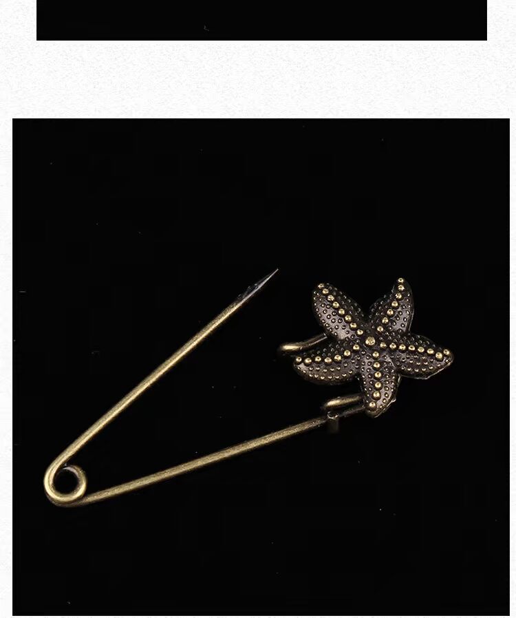 Unisex phiên bản Hàn Quốc của retro đẹp pin hoài cổ bằng đồng cổ áo pin nhỏ áo len cardigan áo choàng khóa ghim cài áo ngọc trai