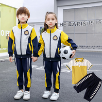 Primary school uniforms spring and autumn summer new four-piece college style childrens sports class uniforms kindergarten uniforms teacher uniforms
