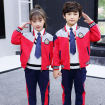 British college style school uniform autumn and winter new primary school class uniform sportswear three-piece set of mens and womens kindergarten garden clothes