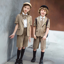 British Academy style suit primary school uniforms childrens class uniforms summer mens and womens childrens suits costume kindergarten Garden uniforms