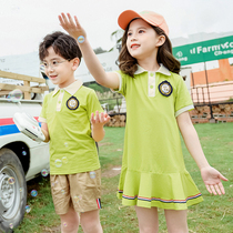 British Academy style school uniform set primary school students lime green summer new boys and girls graduation costume childrens class uniforms
