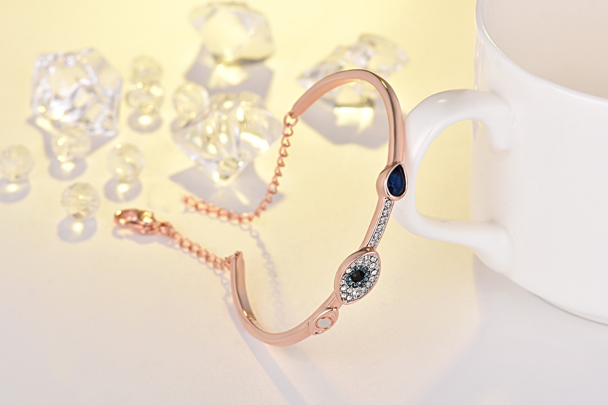 Mắt S925 bạc vòng đeo tay vòng đeo tay nữ thủy triều mùa hè Devil vàng hồng tinh tế kim cương phổ biến miễn phí vận chuyển để gửi bạn gái của mình - Vòng đeo tay Cuff vòng gỗ