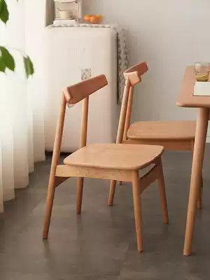 Xixi wood home modern minimalist dining room full solid wood dining chair full Nordic cherry wood with backrest chair