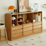 Современный и минималистичный книжный шкаф из натурального дерева, система хранения, дубовый стенд