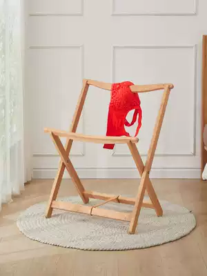 Nordic simple home bedroom solid wood floor-to-ceiling clothes hanger storage folding small floor-standing coat rack