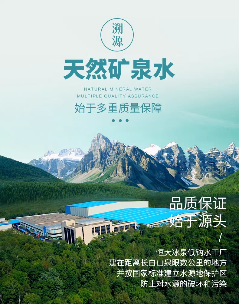 安享好物 安享S级饮用水-恒大冰泉低钠矿泉水 国标 