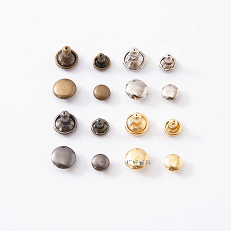 Pure copper double sided stud leather luggage accessory rivet stud stud stud stud DIY leather goods press tool silver white bronze
