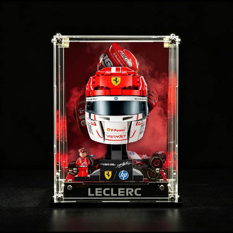 Suitable for Lego 43014 Ferrari F1 Team Leclerc Helmet Building Blocks Dust-Proof Storage Box Display Box