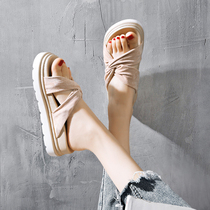 Fan welfare does not return 68 yuan 2021 new summer sandals womens muffin thick-soled Roman shoes