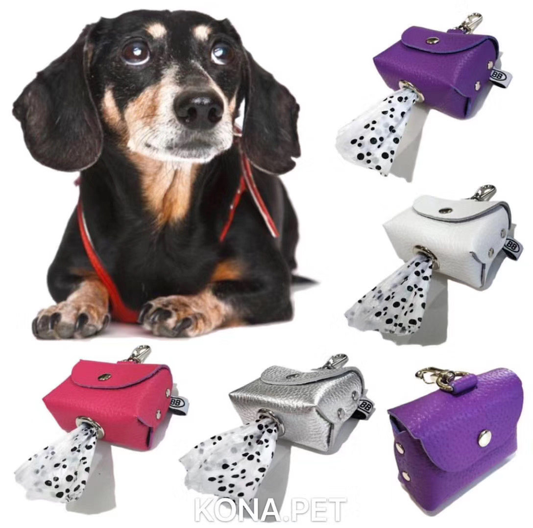 Canadian Buddy Belts handmade leather pet chest and back leather traction rope pick up bag poobag