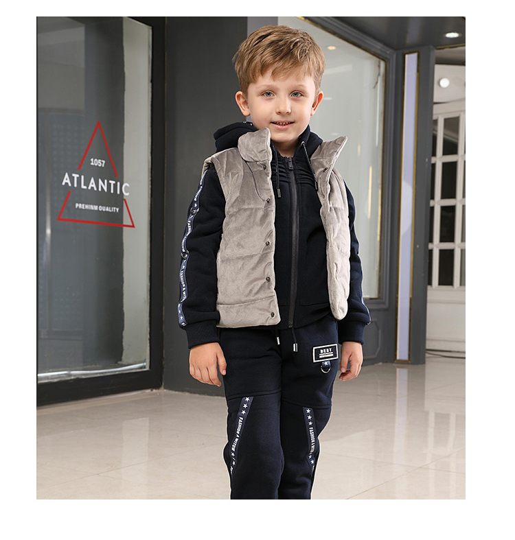 Mới nhung vàng trẻ em xuống áo bông mùa đông nam và nữ mặc vest bé dày áo vest nhung thoi trang tre em