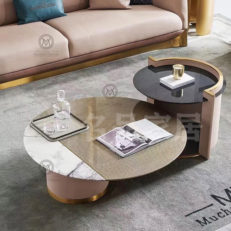 Mushanweiden furniture MV DD tea cabinet combined with a few round modern Italian luxury luxury