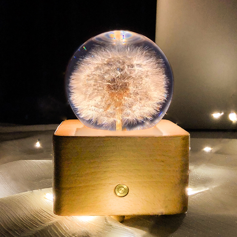 Bluetooth Sound Wireless Small Speaker Heavy Bass Water Crystal Ball Night Light High Face Girl Hearts Birthday Gift Children's Festival