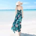 Mùa hè mới của phụ nữ dây buộc váy sen voan váy dài boho váy đi biển bên bờ biển - Váy eo cao