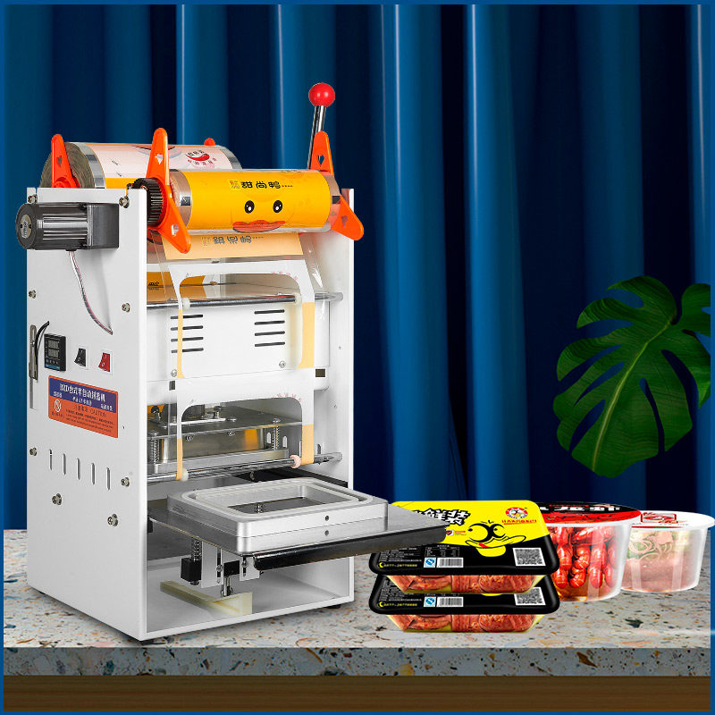 Liqiang Black Duck Takeaway Packing Lock Fresh Box Seal Film Semiautomatic Meal Box Sealing Machine Automatic Roll Film Cooked Food Packaging Machine