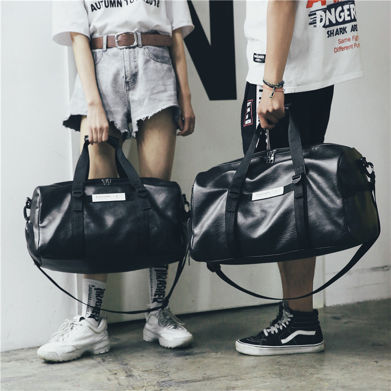 Independent shoe position fitness bag female yoga sports training bag short-distance travel bag male PU waterproof portable travel bag male