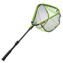 Hongjian Black Palm Triangular Folding Grip Fishing Net Bag Rubberized Anti-hook Mesh Luya Flying Fishing Two-section Telescopic 1 Meter