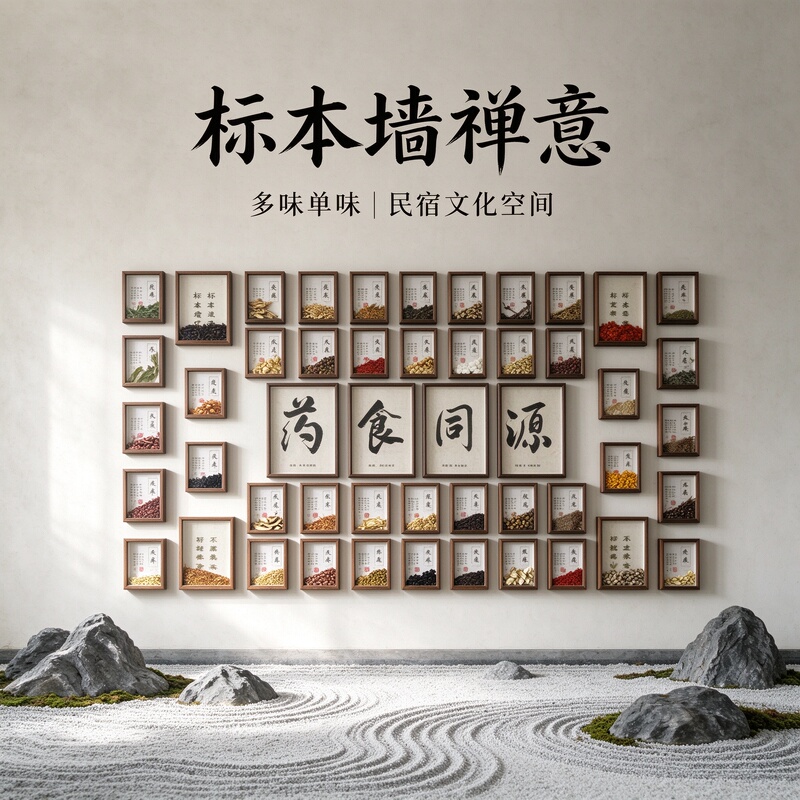Stone Specimen Frame, Five Elements Chart, Authentic Medicinal Herbs, Chinese Herbal Medicine Poster, Seasoning Display Frame, Traditional Chinese Medicine Display Board, Medicine Painting