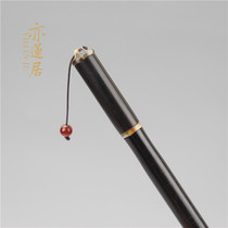 Yilianju solid wood signature pen ebony inlaid horn orb pen high-end business gel pen gift customization
