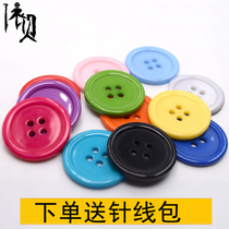 Colorful candy-colored buttons buttons childrens top buttons painted handmade diy material buttons flower resin thin edge buttons