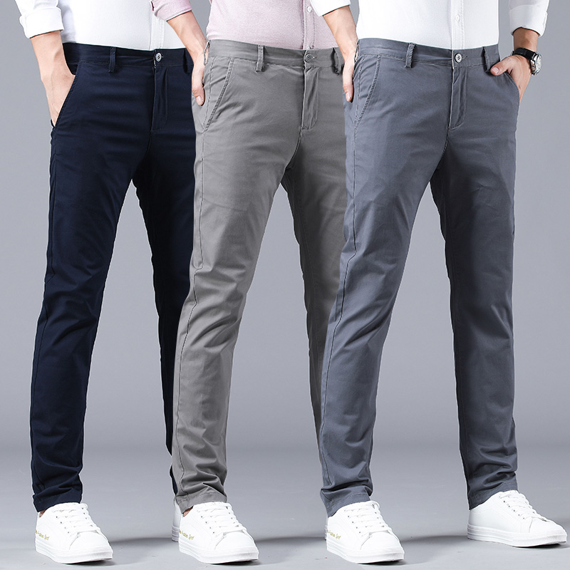 Summer thin men's slacks men's youth men's cotton trousers loose men's pants men's pants casual trousers