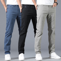 Mens summer casual pants Mens straight slim-fit trousers pure cotton mens pants business casual pants 2021 autumn new