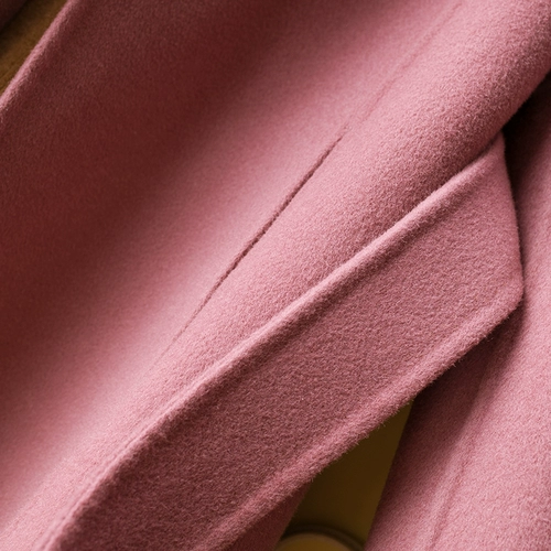 Двусторонное кашемировое длинное шерстяное элитное шерстяное пальто, средней длины, подходит для подростков, облегающий крой