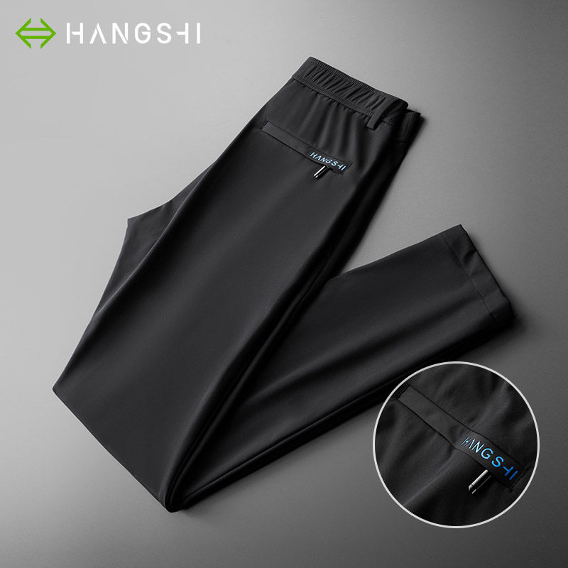 Light luxury slide elastic men sports pants 2023 new summer ultra - thin pants straight tube mens casual pants