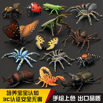 Childrens solid arthropod simulation insect toy model butterfly bee praying mantis scorpion unicorn Ladybug