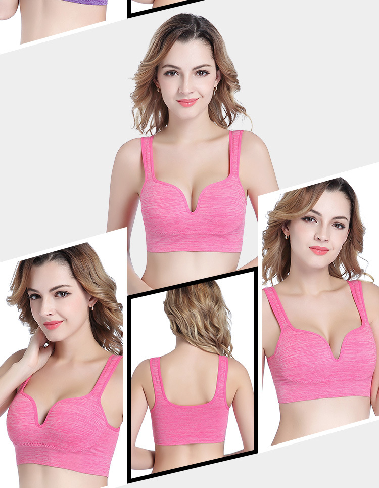 Đồ lót thể thao, phụ nữ chạy bộ, tụ tập, chống sốc, chống chảy xệ, ngủ, không có vòng thép, áo yoga, áo ngực thể thao mỏng - Đồ lót thể thao áo thun tập gym nữ