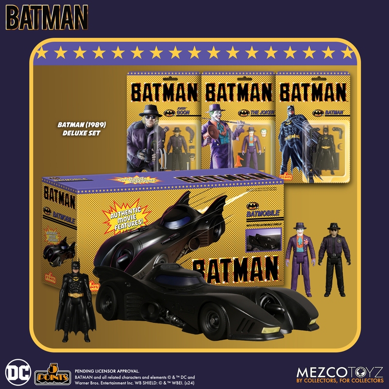 Mezco 18881 18187 5 Points Batman 1989 Batmobile Deluxe Set